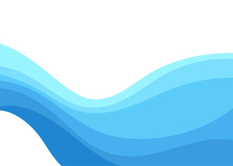 Blue curve alternating wave on top abstract banner vector background emply for text