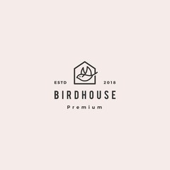 bird house logo hipster retro vintage vector icon illustration