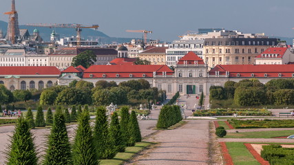 Sticker - Belvedere palace with beautiful floral garden timelapse, Vienna Austria