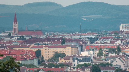 Poster - Aerial panoramic view of Vienna city timelapse from the Schonbrunn tiergarten