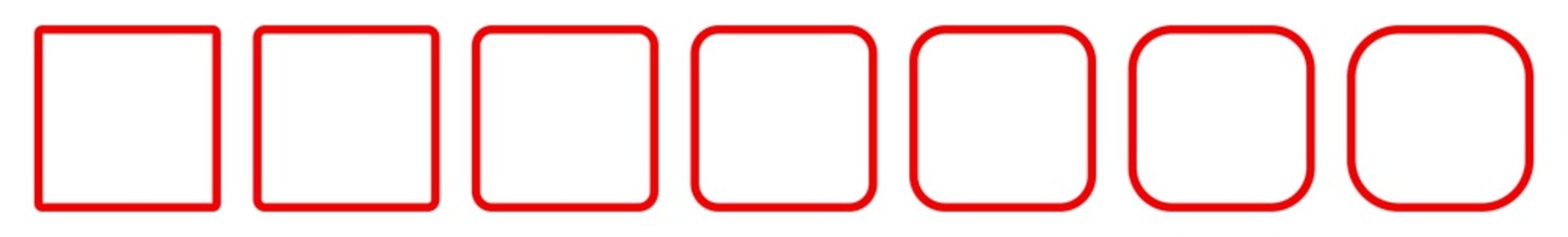 Wall Mural - square icon red | round squares | foursquare symbol | frame logo | button sign | isolated | variatio