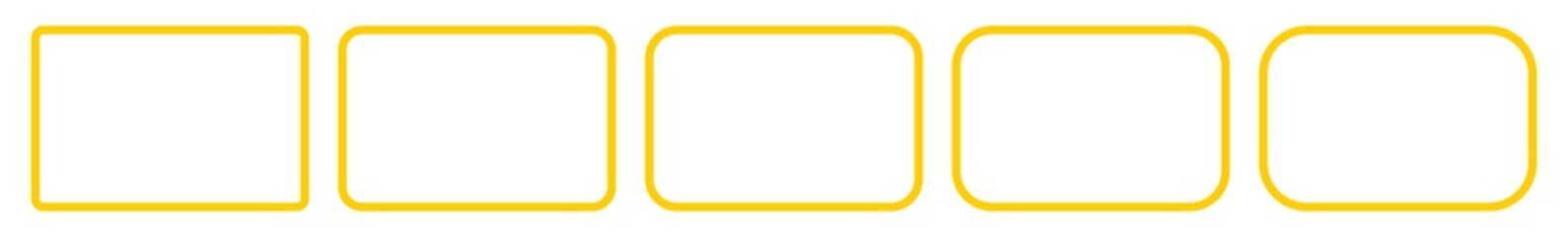 Wall Mural - rectangle icon yellow | rounded rectangles | blank box symbol | empty frame logo | button sign | iso