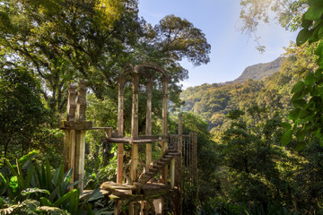 Wall Mural - Surreal architecture, fantastic landscape, beautiful old castle, beautiful structures, jungle in the surreal botanical garden of Edward James, Xilitla, San Luis Potosí, Mexico