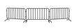 Urban portable steel barrier. Black silhouette of a barrier fence on a white background.