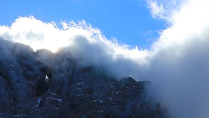 Poster - Rolling clouds in European Alps