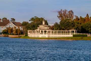 Wall Mural - Lovely victorian ride on dockside at Lake Buena Vista area