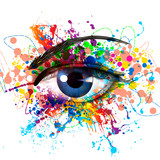 Fototapeta  - Color hand-drawn eye art illustration 
