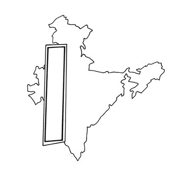 The letter I and the country of India. Idea for alphabet, coloring, creativity, stationery, business accessories