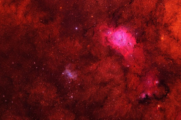 Wall Mural - Red nebula in deep space. Elements of this image were furnished by NASA.