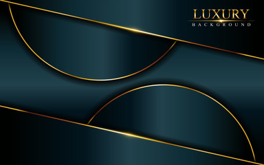 Luxurious dark background combine with golden lines and textured overlap layer design