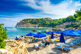 Fototapeta  - Beautiful turquoise water at Anthony Quinn Bay Rhodes Island Rodos Greece Europe