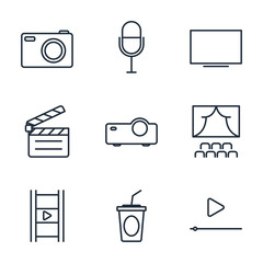 Aufkleber - Set Entertainment icon template color editable. Event pack symbol vector sign isolated on white background illustration for graphic and web design.