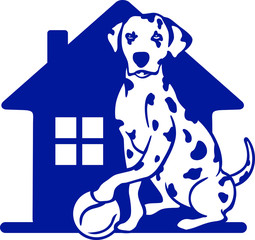 Wall Mural - Dalmatian house holds the ball