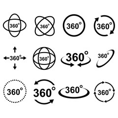 Fototapete - 360 degree icon vector design symbol