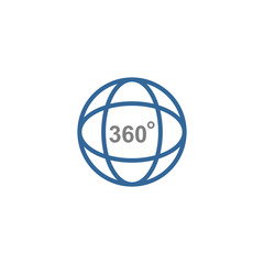 Fototapete - 360 degree icon vector design symbol