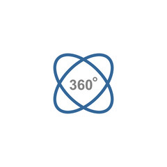 Fototapete - 360 degree icon vector design symbol