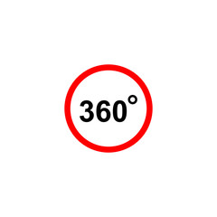 Fototapete - 360 degree icon vector design symbol