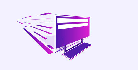 Poster - search bar on computer monitor abstract background banner minimal design cover gradient template for decoration presentation poster horizontal vector illustration