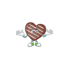 Sticker - Super Funny Grinning stripes chocolate bar mascot cartoon style