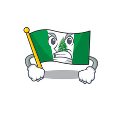 Sticker - Flag norfolk island cartoon character design having angry face