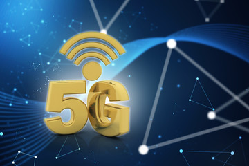 Poster - 3d rendering 5G Network 5G Connection with WiFi