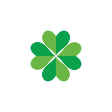 Green Clover Leaf Icon Template Design