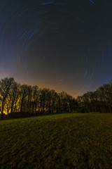 Wall Mural - Star trails photographed at Lampenhain in Germany.
