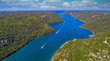Aerial view to fjord Lim in Istria, Croatia, summertime outdoor background