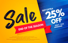 Vector Illustration End Of The Season Sale Banner Template