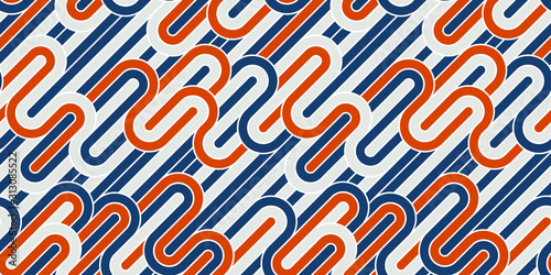 Fotografía Seamless lines pattern, stripy geometric vector abstract background, linear stripy net, optical maze, web network