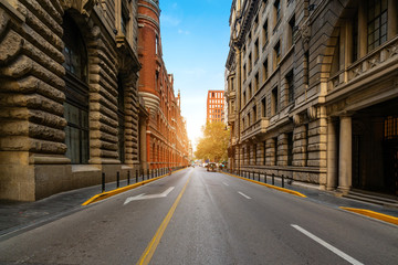 Naklejka na meble Gothic architecture and highway in the Bund of Shanghai, China