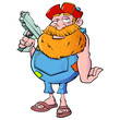 Cartoon redneck with a handgun