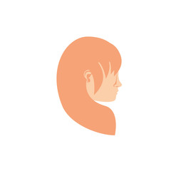 Canvas Print - Isolated female head icon vector design