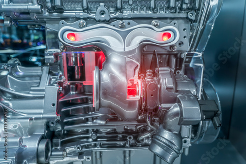 Fotomural Modern powerful car engine section