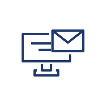 Isolated envelope message and computer vector design