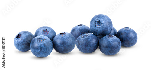Cuadros en Lienzo Fresh blueberry isolated on white background