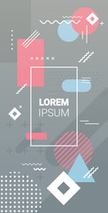 Poster - abstract background banner minimal design cover template for decoration presentation poster memphis style vertical copy space vector illustration