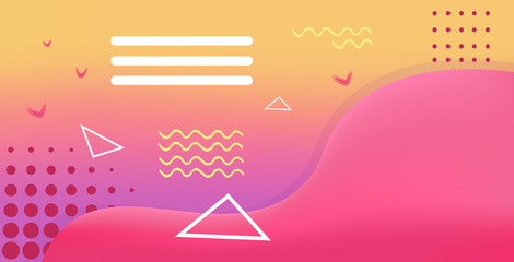 Poster - web template with blank bars dynamical colorful gradient abstract banner flowing liquid shape fluid color horizontal vector illustration