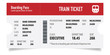 Creative Train Ticket Concept Design. Modern Train Ticket