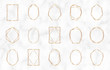 © Millaly - Gold geometric polygonal frames. Decorative lines borders. Luxury design elements for wedding invitation, blog posts, banner, celebration, card, save the date, poster, flyer
