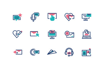 Sticker - Isolated messages icon set vector design