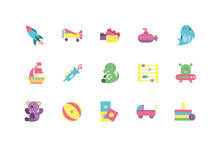 Isolated Toys Icon Set Vector Design