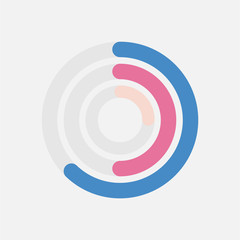 Poster - Circular activity ring flat vector icon for watch apps and websites vector