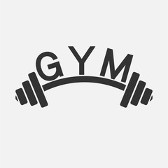 Poster - Gym sign with dumbbell. Gym sign with dumbbell on white background vector
