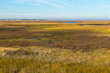 Looking over grassy wetlands at Bay Side of Galveston Island with Housing Area in BG
