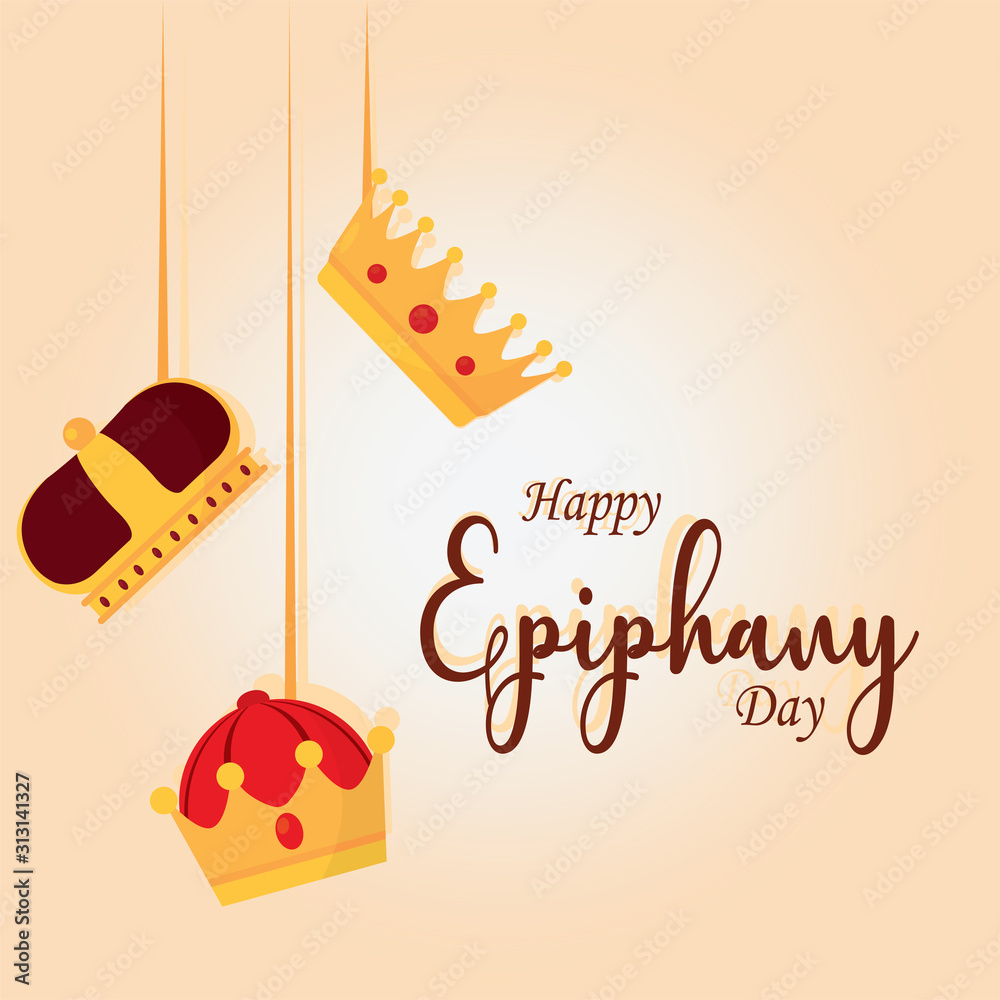 Happy epiphany day poster - obrazy, fototapety, plakaty 