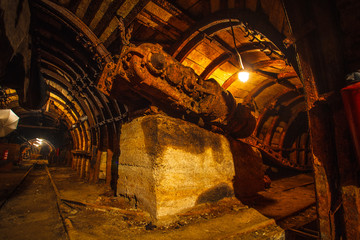 Old equipment in a coal mine