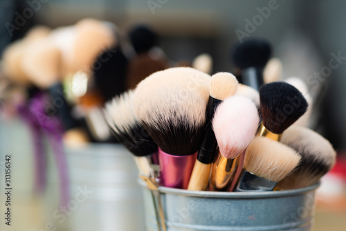 Fotomural Facial brush set for makeup artist or visagist