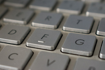 closeup of computer keyboard letter f