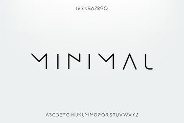 Poster - Minimal, an Abstract technology science alphabet font. digital space typography vector illustration design